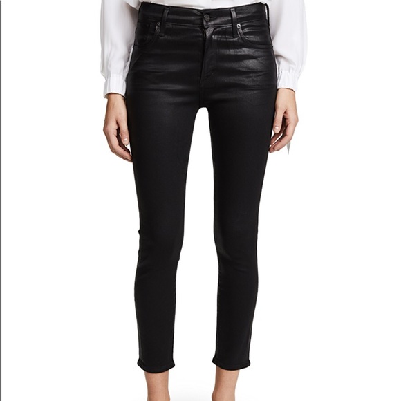 Agolde Denim - AGOLDE Sophie Hi Rise Skinny Crop Coated Jeans